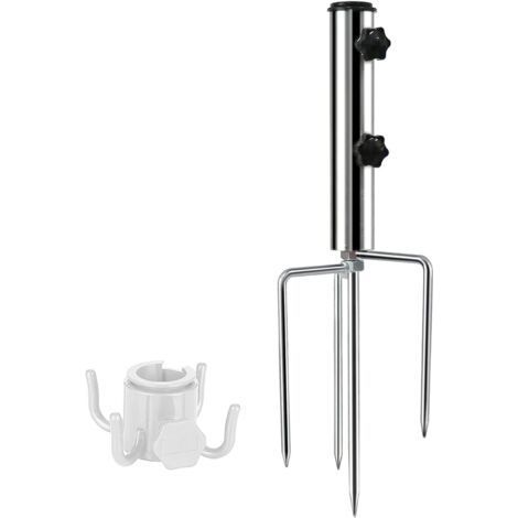 Umbrella Stand with 4 Adjustable and Removable Stakes, Heavy Duty Metal Umbrella Stand, Outdoor Umbrella Stand, for Beach/Lawn/Sand (1/5)
