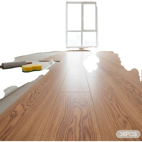 Adhesivos para suelo, material PVC, 36 unidades, 91,44 cm x 15,24 cm, 1,3 mm de grosor, para uso en interiores. (1/5)