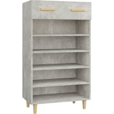 Maison Exclusive - Scarpiera Grigio Cemento 60x35x105 cm in Legno Multistrato