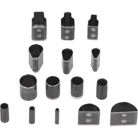Lot de 15 emporte-pièces de formes variées en acier allié, outils de perforation creuse pour l'artisanat du cuir (1/5)