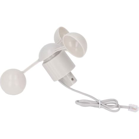 Anémomètre à coupelles, capteur de vitesse du vent, 3 coupelles en aluminium, connecteur RJ11, station météorologique pour mesures extérieures (1/5)