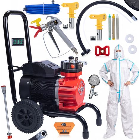 Agitatore Verniciatore Rosfix Red Strong Storm 1100 RSS05 – 3500W, 22MPA, 18L/min Set con Pistola, Lancia, Filtri, Tuta (1/5)