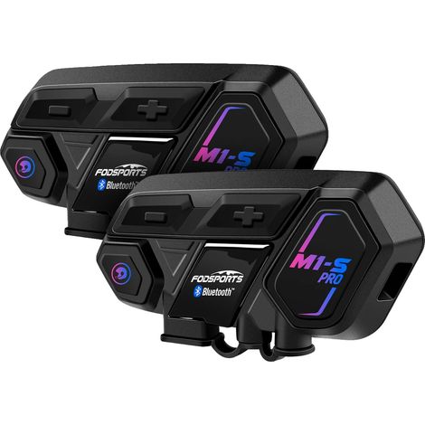 Intercom de casque de moto, distance maximale de 2000 m, prend en charge 8 pilotes, batterie intégrée de 900 mAh, vitesse allant jusqu'à 120 km/h, son haute fidélité (1/5)