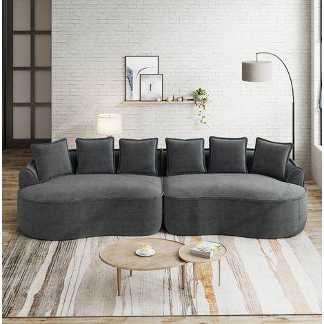 Divano modulare senza montaggio in chenille OKMYHOME (1/5)