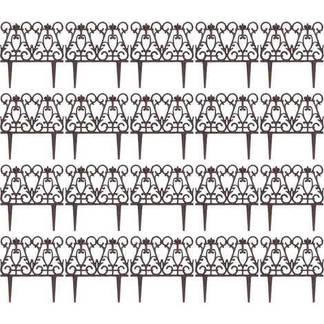 Bordure de jardin en fonte victorienne Lot de 20
