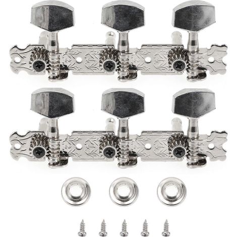 1 jeu de chevilles d'accordage pour guitare folk, en acier inoxydable-11x4.5cm-Silver (1/3)