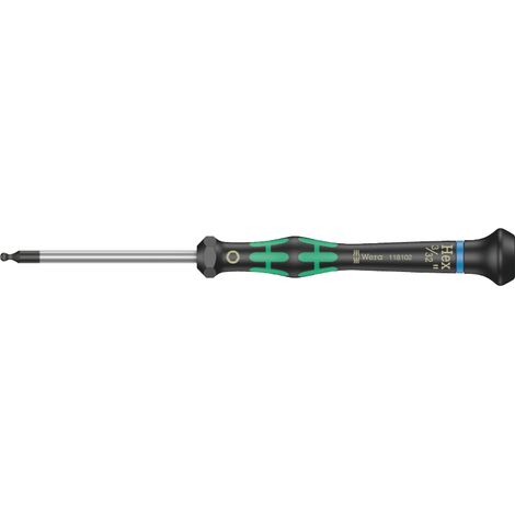 Wera 2052 Elektroniker-Sechskant-Kugelkopfschraubendreher, 3/32" x 60 mm