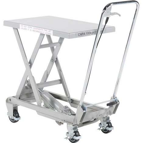 Fimm - Table élévatrice hydraulique en aluminium charge 100 kg Diam roues 100 mm