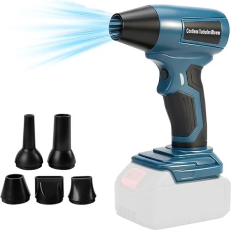 Souffleur à Feuilles sans Fil pour Makita 18V, Nettoyeur de poussière Portable sans balais, 130 000 TR/Min Vitesse réglable et 5 Buses pour Patio Chambre Maison (sans Batterie) (1/5)