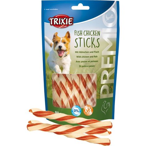 Snack per cani Bastoncini di pollo e pesce Bastoncini di pesce e pollo Trixie PREMIO 80g