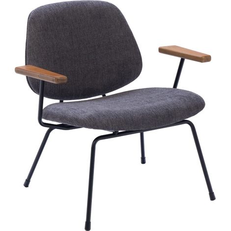Fauteuil rétro en métal et tissu - CASCAIS (1/5)