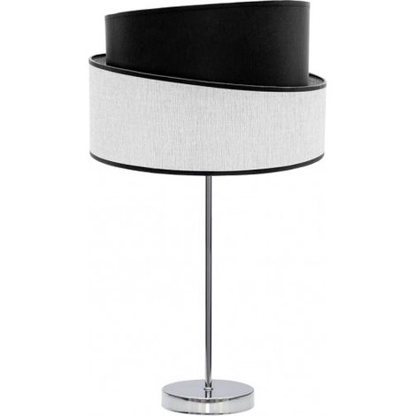 Sobremesa Alto Hara 1xe27 Cromo/blanco-negro 66x35x35 Cm