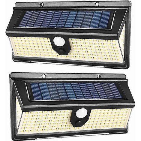 Lampes solaires d'extérieur [Version économie d'énergie] Lot de 2, 190 LED, 180 détecteurs de mouvement, étanches, sans fil, projecteur solaire puissant. (1/5)
