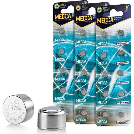 Piles AG5 LR754 – Paquet de 30 – Piles Bouton alcalines 1,5 V 754 LR48 193 (1/5)