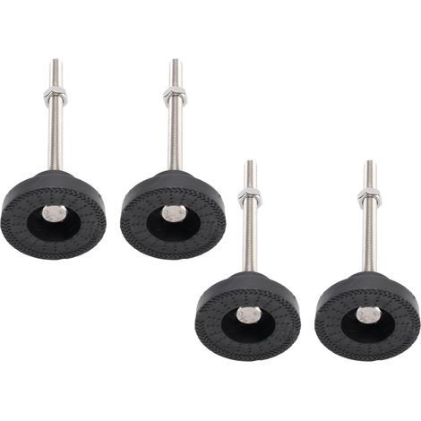 4 pieds réglables M8 pour établi, patins antidérapants en caoutchouc, base noire pour meuble, table, chaise, étagère (1/5)