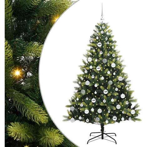 Árbol de Navidad Artificial Plegable 300 LEDs Verde 180 cm vidaXL (1/5)