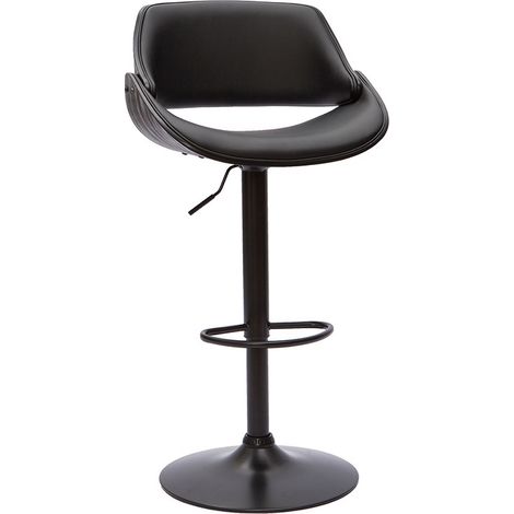 Sgabello da bar design regolabile legno e metallo nero CLASH