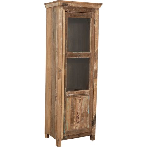 Vitrine en bois massif recyclé avec finition antique (1/5)