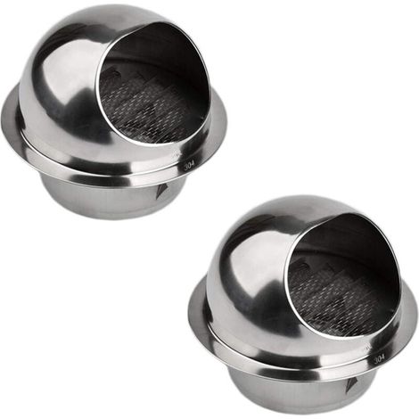 Lot de 2 Ventilation Grille Grille d'aération ronde en acier inoxydable 304 - Rond Grille de Ventilation pour pot d'échappement de mur extérieur, air frais, hotte d'échappement (160 mm) - Bluedeer (1/4)
