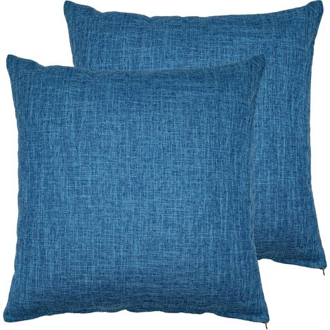 Cojines y fundas de almohada de lino azul marino para sofá, cojines de salón, cojines de mesilla de noche, fundas de almohada grandes para respaldo (base no incluida), confeccionados en algodón y lino (1/5)