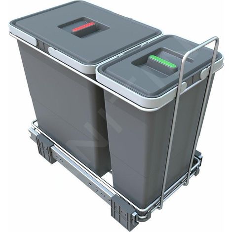 Elletipi Ecofil - Poubelle intégrée, divisée, 26 L PF01 34A1 (1/5)