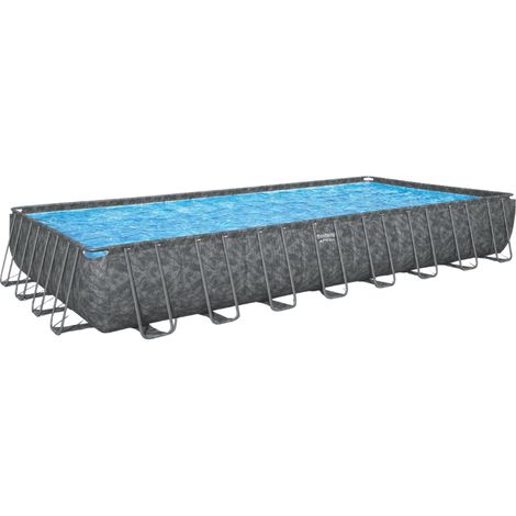 Bestway Piscine hors sol tubulaire rectangulaire Bestway APX 365 - 956 x 488 x 132 cm gris foncé