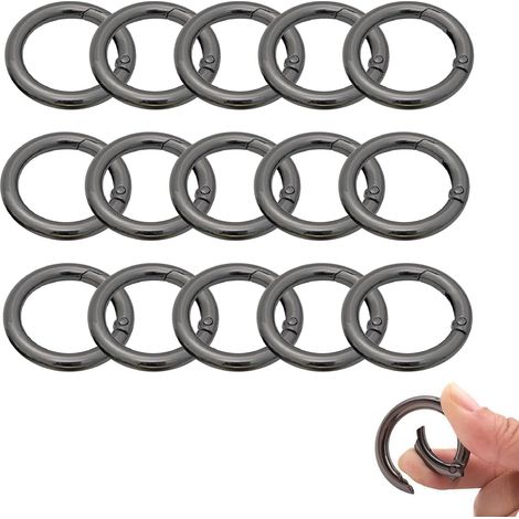 15pcs Mousqueton Round, 33mm Boucle à Ressort Ronde Ressort Anneau Boucle Alliage De Zinc Trousseau Crochet Clips Snap Ressort Anneau Boucle Pour Sac à Dos Porte-Clés Bijoux Bricolage Artisanat (1/5)
