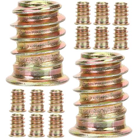 Hohopeti Lot de 40 inserts filetés pour meubles en bois, acier au (1/5)