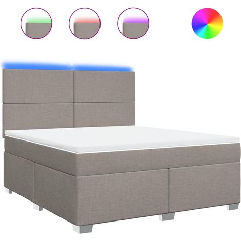 Maison Exclusive - Sommier à lattes de lit avec matelas Taupe 180x200 cm Tissu (1/5)
