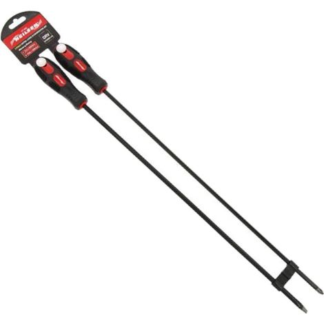 Neilsen 2pc PH2 & Flat Head Extra Long Screwdriver Set 450mm with Magnetic Tip