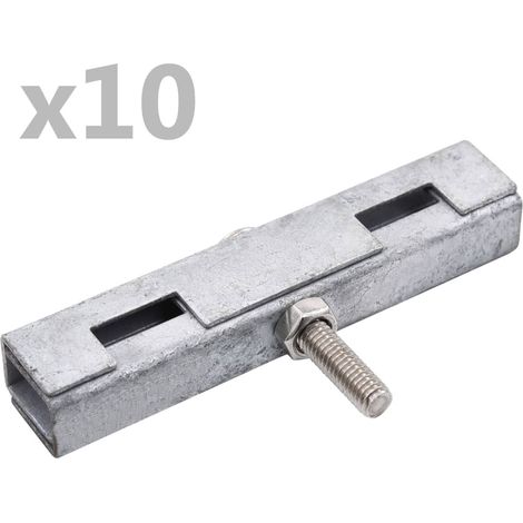 vidaXL Garden U Mat Connector 10 Sets Silver