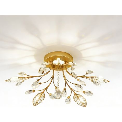 5 tête LED blanc lumière cristal arbre lustre, plafonnier en cristal moderne, lampe à suspension semi - encastrée (1/5)
