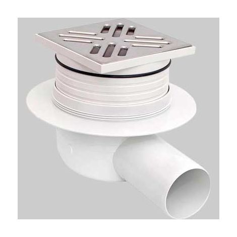 CHIUSINO SIFONATO PER DOCCIA A PAVIMENTO FLOOR USCITA LATERALE 10x10 DM.50 - 1 pezzi - Idroweb