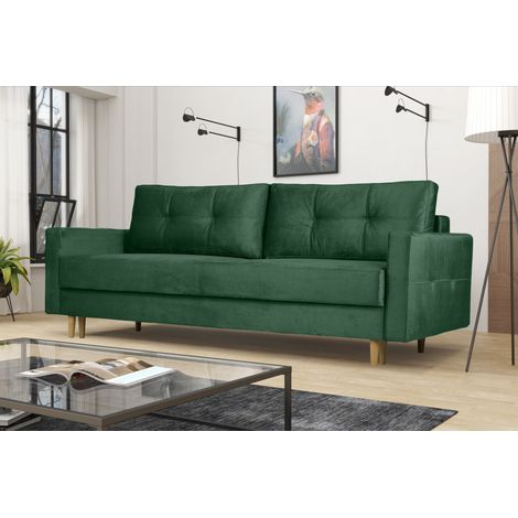 Modernes Sofa Floro - 3-Sitzer mit Schlaffunktion Grün (1/4)