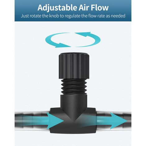 Vanne de Régulation de Débit d'Air pour Aquarium Connecteur de Tuyau 5mm Valve de Contrôle de Pompe à Air Ligne d'Air Réglable