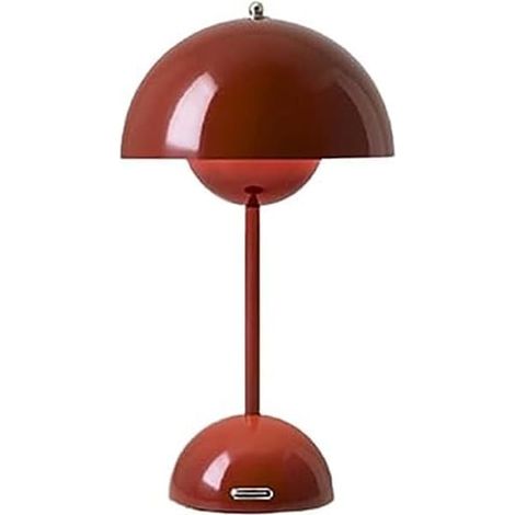 Lampe Bud Lamp 30 cm sans fil tactile à intensité variable, lampe de table rechargeable 2000 mAh, lampe de chevet nordique rouge vin (1/5)