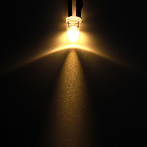 12V-LED mit Verkabelung und 5 mm Durchmesser Rundkopf, warmweiß (1/5)