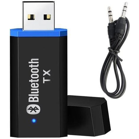 Émetteur Bluetooth BT 5.0, récepteur audio, adaptateur sans fil 3,5 mm, câble AUX 2 en 1, émetteur-récepteur sans fil pour PC, TV, voiture, casque USB, Windows. (1/5)