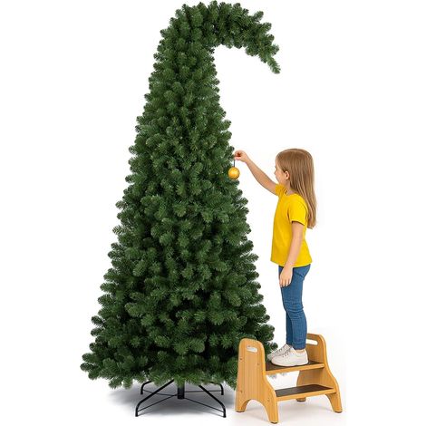Albero di Natale Grumpy Verde Punta Ricurva 210cm Addobbo Natalizio 1100 Punte (1/5)