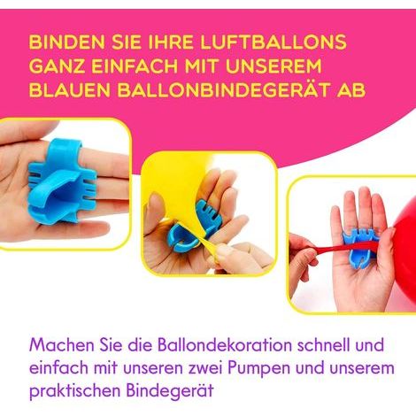 Gonfleur Ballon Lot de 2 - pour Un Gonflage Rapide et Facile - Pompe à Ballon de Baudruche Manuelle - Pompes a Air ou Helium Rapide pour Anniversaire (1/5)
