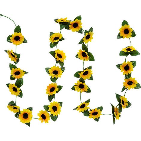 Guirlande De Tournesol Artificielle - 230 Cm - Pour Décoration Intérieure Extérieure - Mariage Fête Jardin - 1 Pièce (1/5)