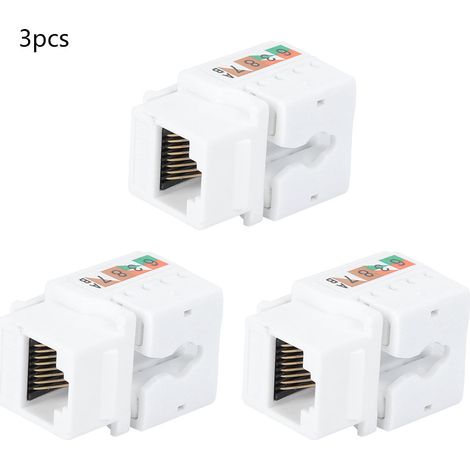 Kit de 3 modules RJ45 Cat5e 8P8C pour câble réseau, prise informatique à port unique, accessoires de connexion Ethernet. (1/5)