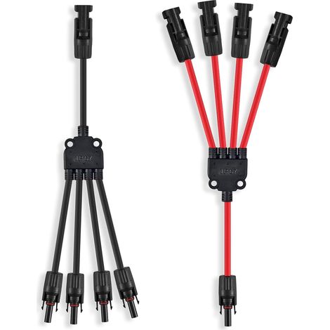 6mm² Y Cable Panneau Solaire 1 Paire, 1 à 2 Branches Y Connecteurs Câble Solairede Panneau Solaire (6mm² 1Y4, Paire, 1) (1/5)