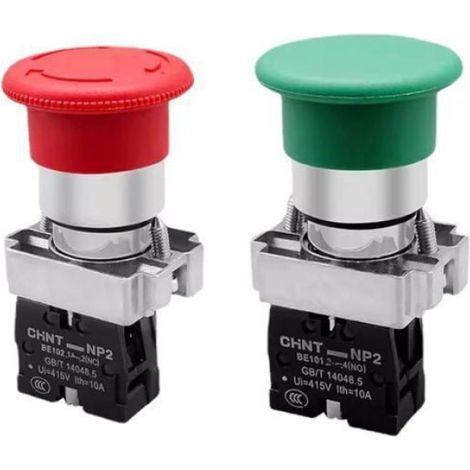 Bouton Poussoir Arrêt Urgence - - 5 Pièces N C SPST - 10A 415V - Verrouillage (1/3)