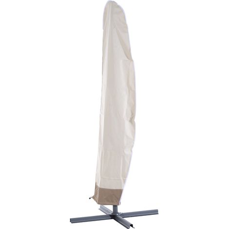 Copertura per Ombrellone 3x3 m Impermeabile Custodia con Cerniera e Laccio Beige