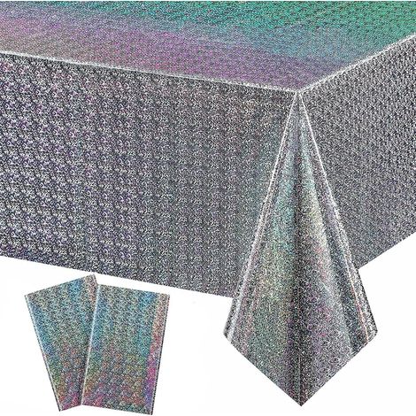 Tovaglia per feste, 2 pezzi 137 x 274 cm tovaglia di plastica colorata, tovaglia di compleanno monouso rettangolare impermeabile per bambini festa di compleanno decorazione di nozze (1/5)