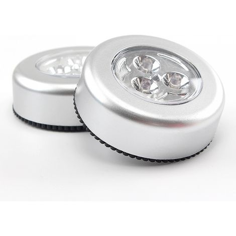 Lumière tactile ronde créative lampe de presse voiture battement petite veilleuse collée phares 2 pièces 3LED3 3 (1/5)