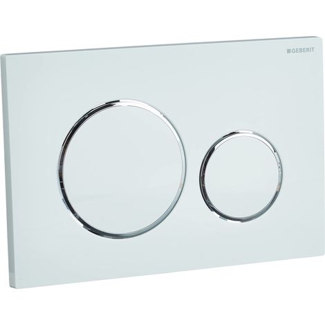 Placca di Comando SIGMA20 Doppio Tasto Bianca Cromo Geberit (1/3)