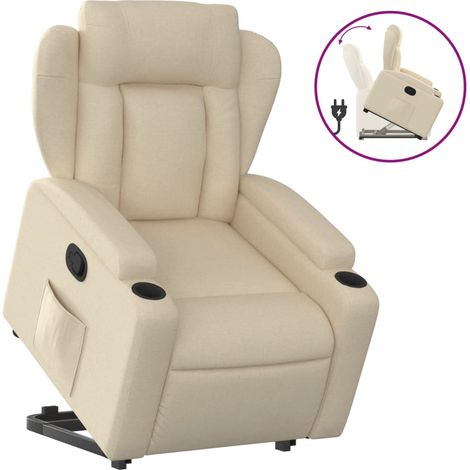 Maison Exclusive - Sillón reclinable elevable de tela color crema (1/5)
