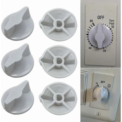 Bouton de réglage de vitesse pour interrupteurs de ventilateur de salle de bain, bouton de minuterie facile à installer, multicolore, compatible avec les modèles 146MT574 (1/4)